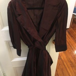 Burgundy taffeta dress